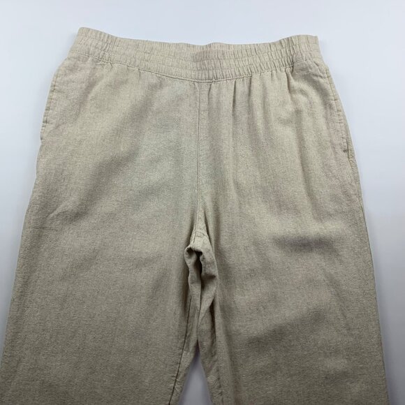 TALL Old Navy Natural Linen Blend High Rise Straight Leg Lounge Pant LT - Picture 2 of 7
